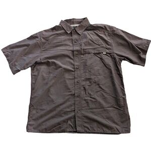 ExOfficio Mens Brown Technical Hiking Shirt Short Sleeve Mesh Back Vent Size M